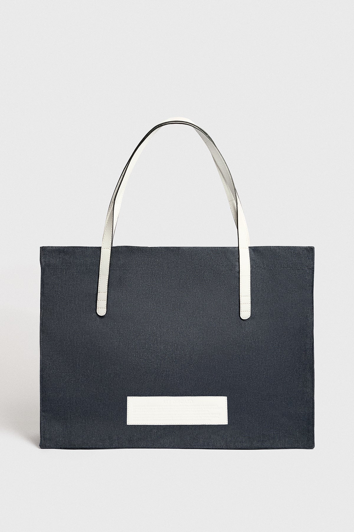 Denim-White Grand Tote Bag