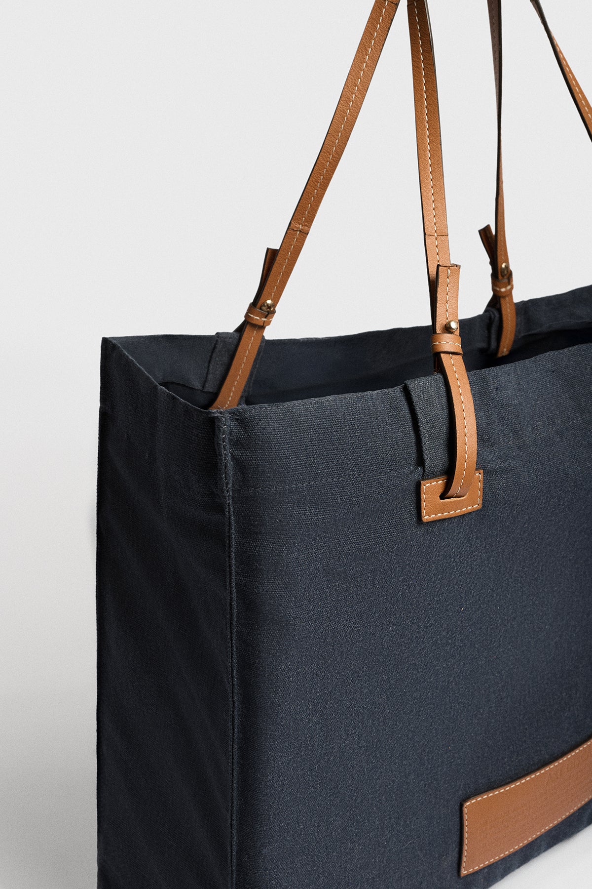 Denim-Brown-Adjustable Grand Tote Bag